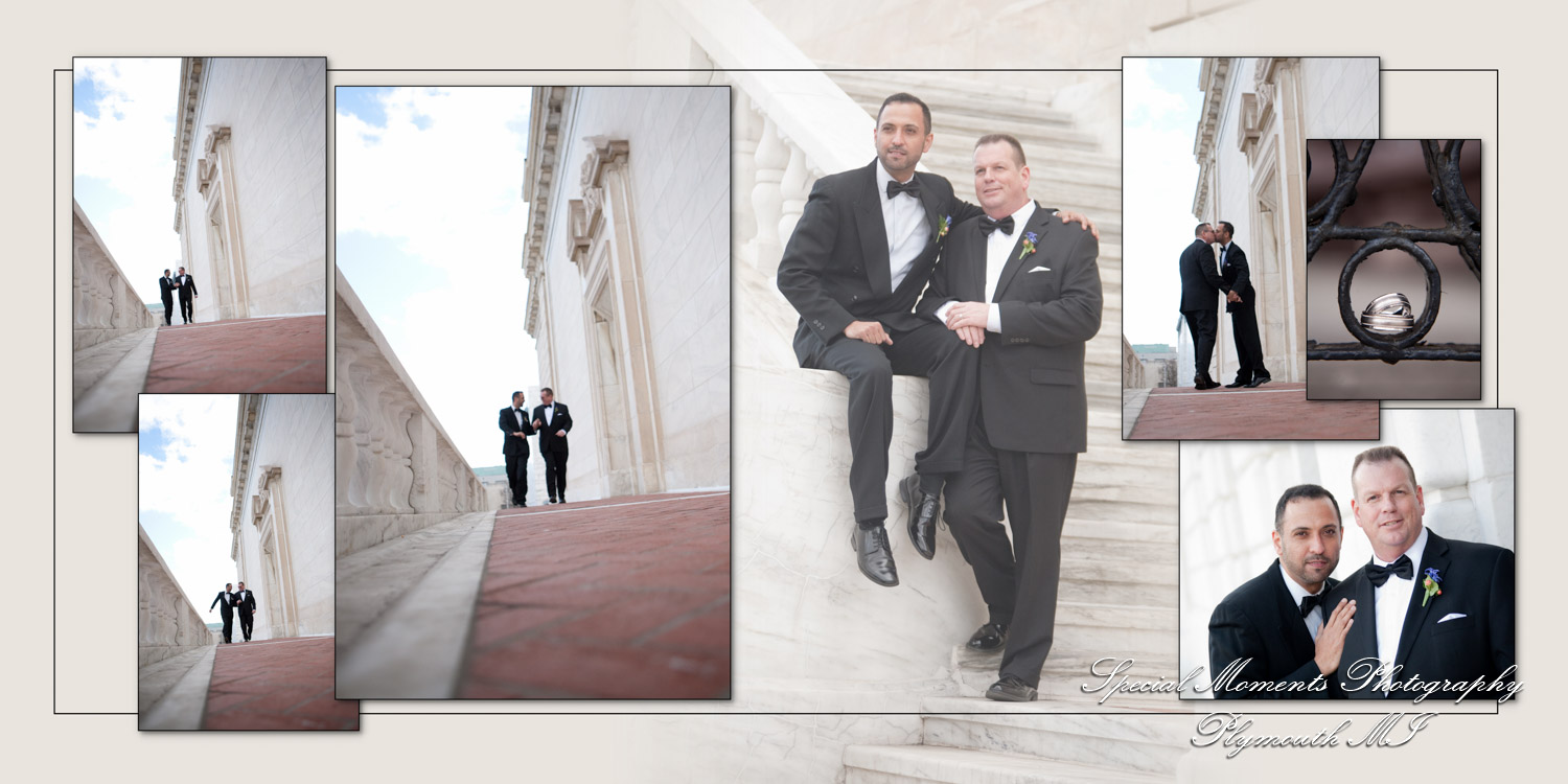 Coffee Table Design - Mark & Nasir at The Whitney Detroit MI wedding album photograph