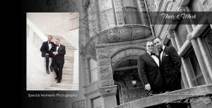 Coffee Table Design - Mark & Nasir at The Whitney Detroit MI wedding album photograph