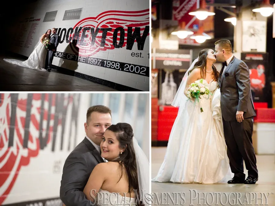 Joe Louis Arena Detroit MI wedding photograph