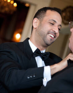 Nasir & Mark at The Whitney Restaurant Detroit LGBTQ wedding photograph