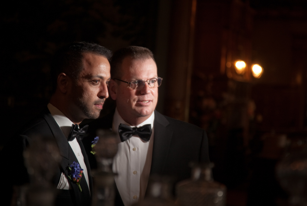 Nasir & Mark at The Whitney Restaurant Detroit LGBTQ wedding photograph