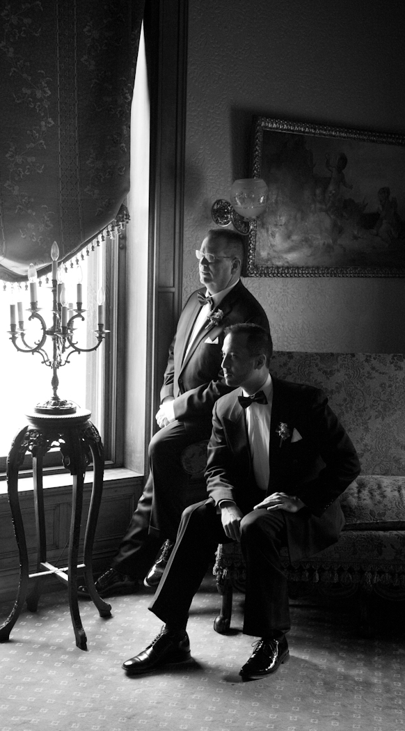 Nasir & Mark at The Whitney Restaurant Detroit LGBTQ wedding photograph