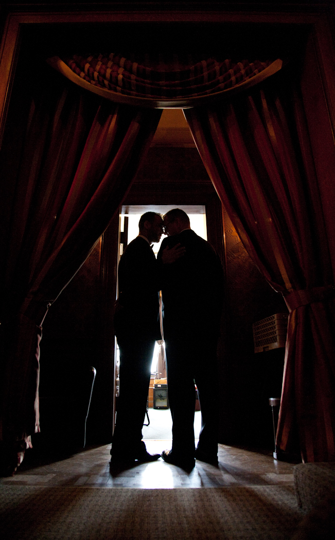 Nasir & Mark at The Whitney Restaurant Detroit LGBTQ wedding photograph