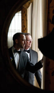 Nasir & Mark at The Whitney Restaurant Detroit LGBTQ wedding photograph