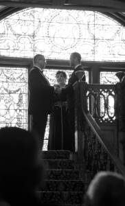 Nasir & Mark at The Whitney Restaurant Detroit LGBTQ wedding photograph