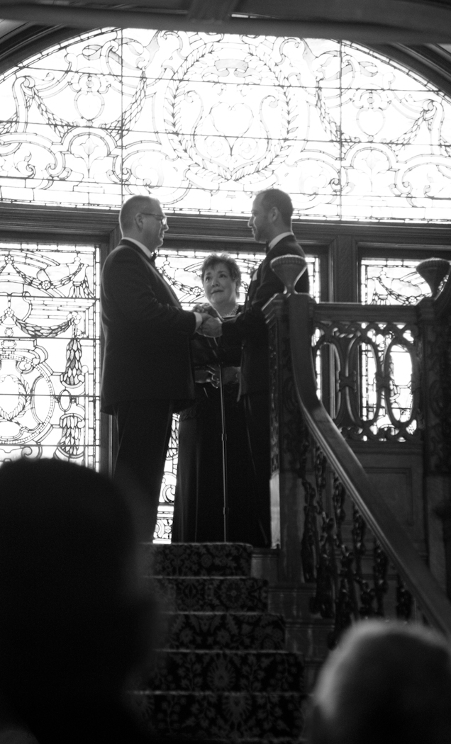 Nasir & Mark at The Whitney Restaurant Detroit LGBTQ wedding photograph