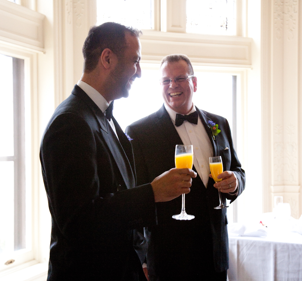 Nasir & Mark at The Whitney Restaurant Detroit LGBTQ wedding photograph