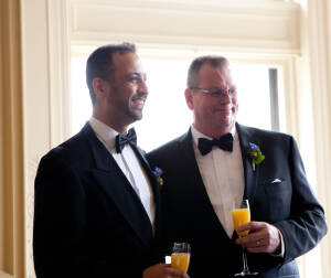 Nasir & Mark at The Whitney Restaurant Detroit LGBTQ wedding photograph