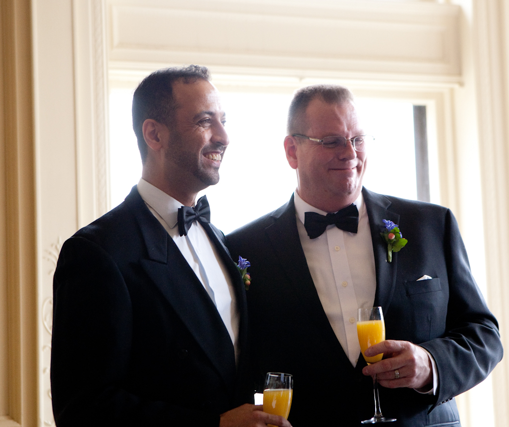 Nasir & Mark at The Whitney Restaurant Detroit LGBTQ wedding photograph