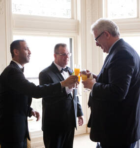 Nasir & Mark at The Whitney Restaurant Detroit LGBTQ wedding photograph