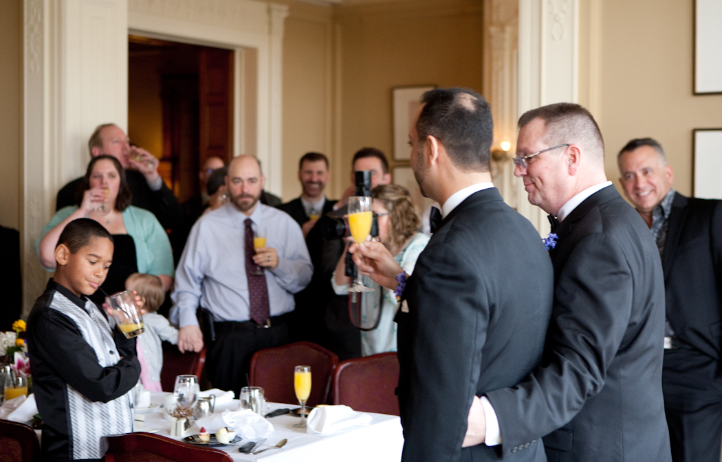 Nasir & Mark at The Whitney Restaurant Detroit LGBTQ wedding photograph