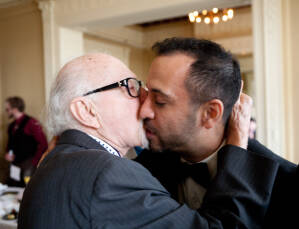 Nasir & Mark at The Whitney Restaurant Detroit LGBTQ wedding photograph