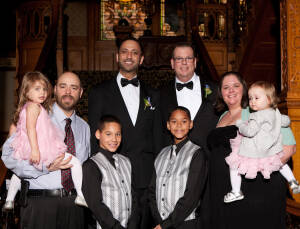 Nasir & Mark at The Whitney Restaurant Detroit LGBTQ wedding photograph