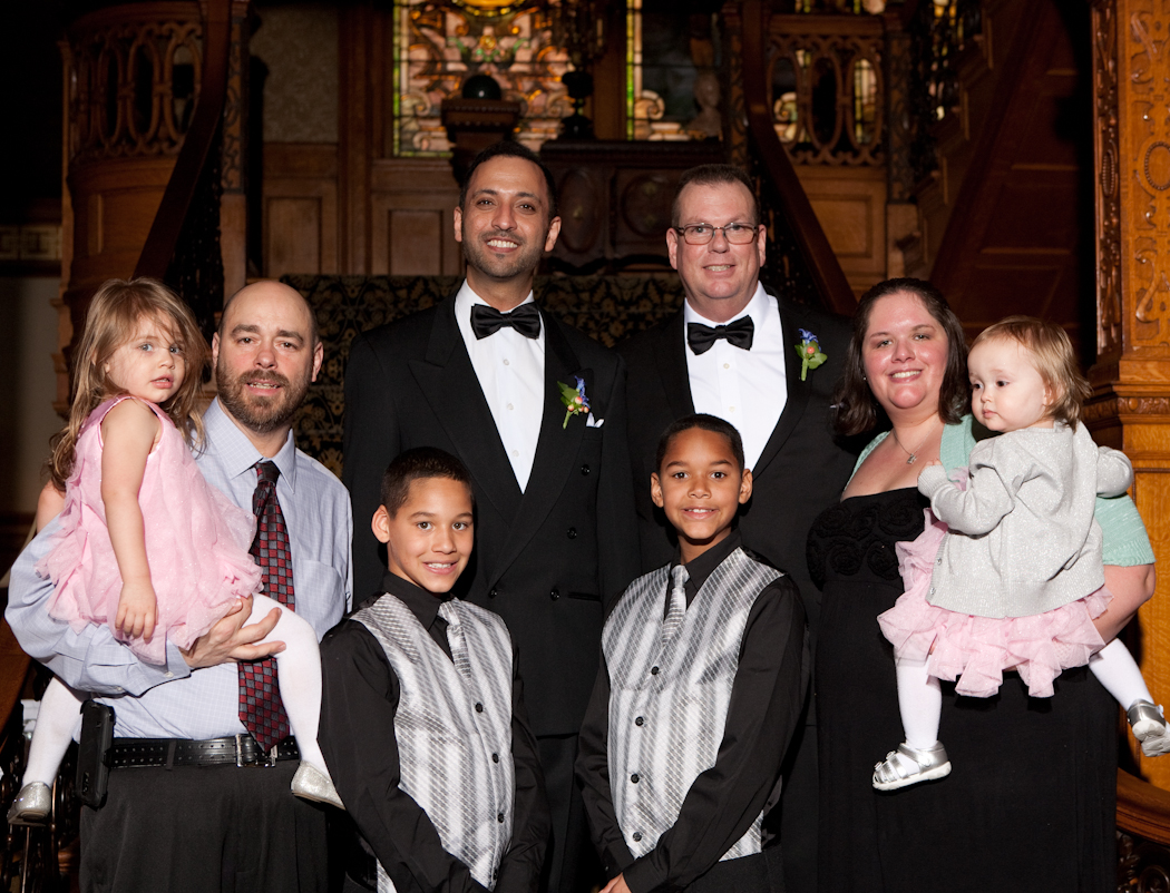 Nasir & Mark at The Whitney Restaurant Detroit LGBTQ wedding photograph