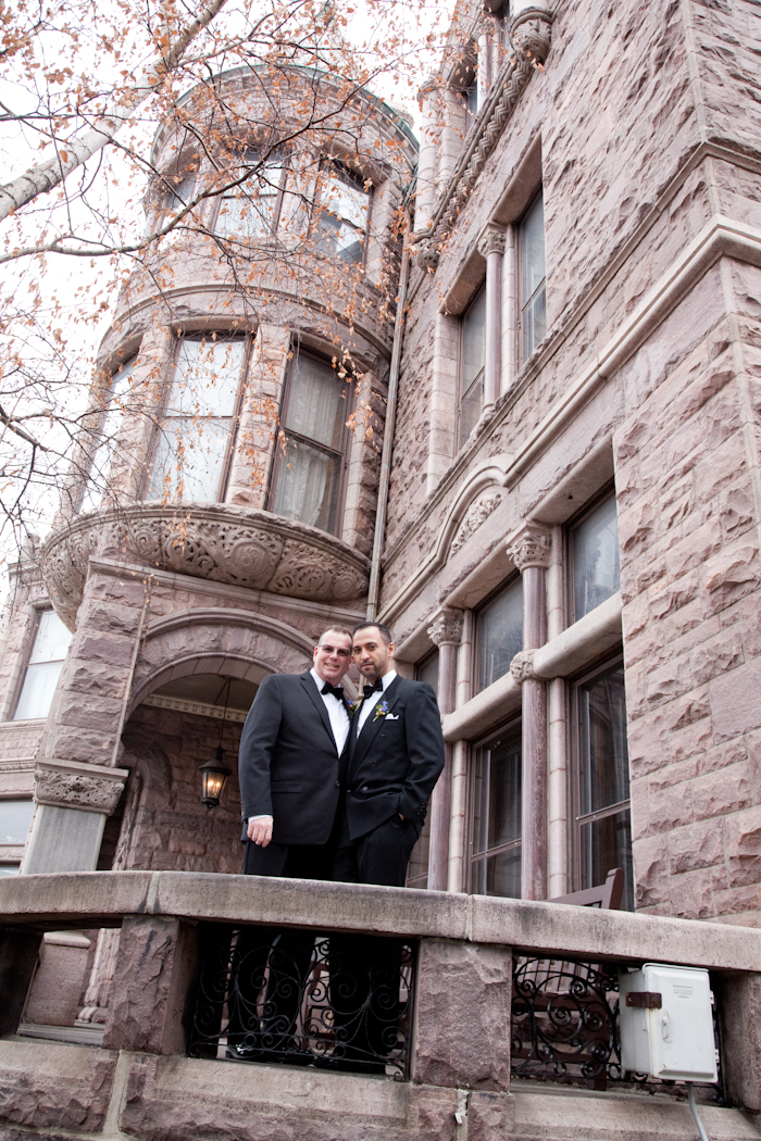 Nasir & Mark at The Whitney Restaurant Detroit LGBTQ wedding photograph
