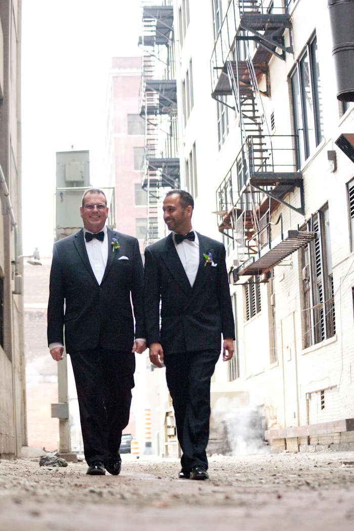 Nasir & Mark at The Whitney Restaurant Detroit LGBTQ wedding photograph