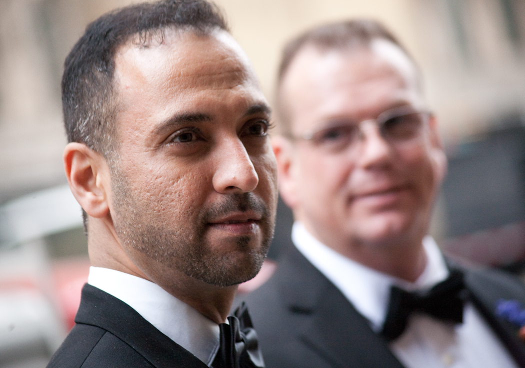 Nasir & Mark at The Whitney Restaurant Detroit LGBTQ wedding photograph