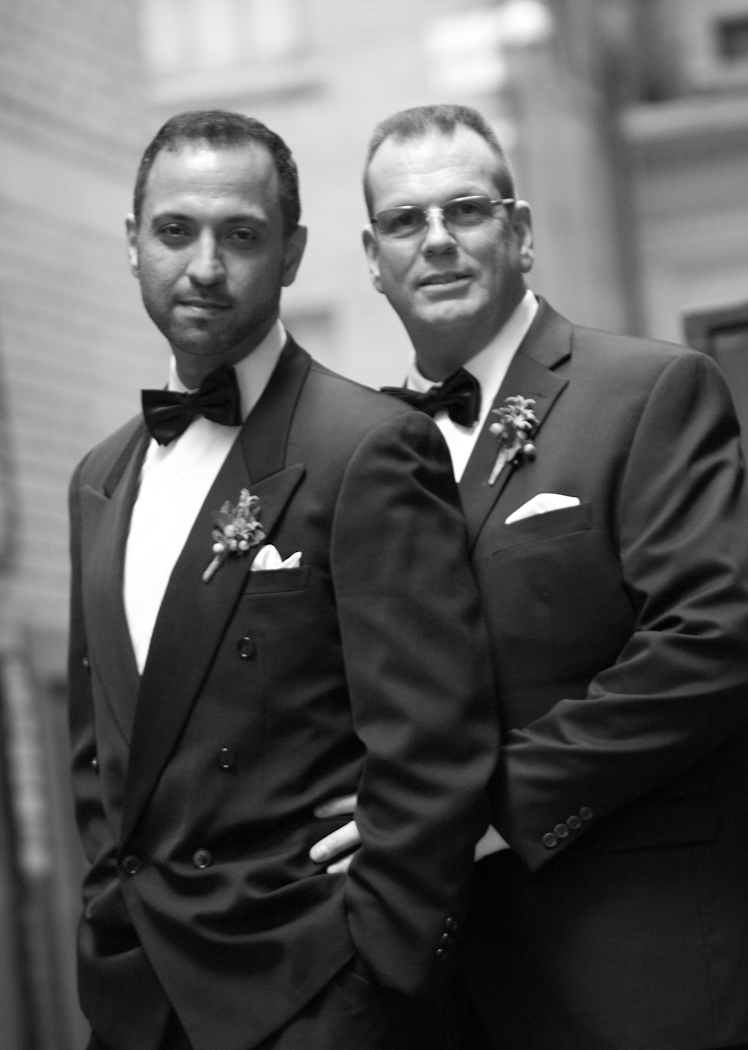 Nasir & Mark at The Whitney Restaurant Detroit LGBTQ wedding photograph