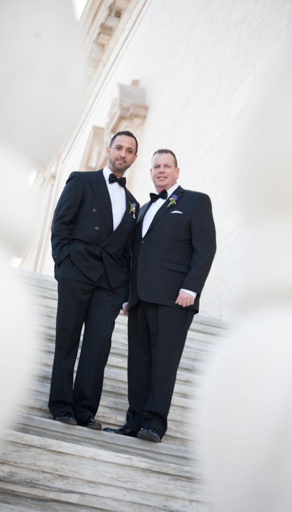 Nasir & Mark at The Whitney Restaurant Detroit LGBTQ wedding photograph