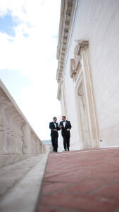 Nasir & Mark at The Whitney Restaurant Detroit LGBTQ wedding photograph