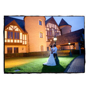 Fine Art Vintage Design - Bart & Katherine at Canterbury Castle Lake Orion MI wedding photograph