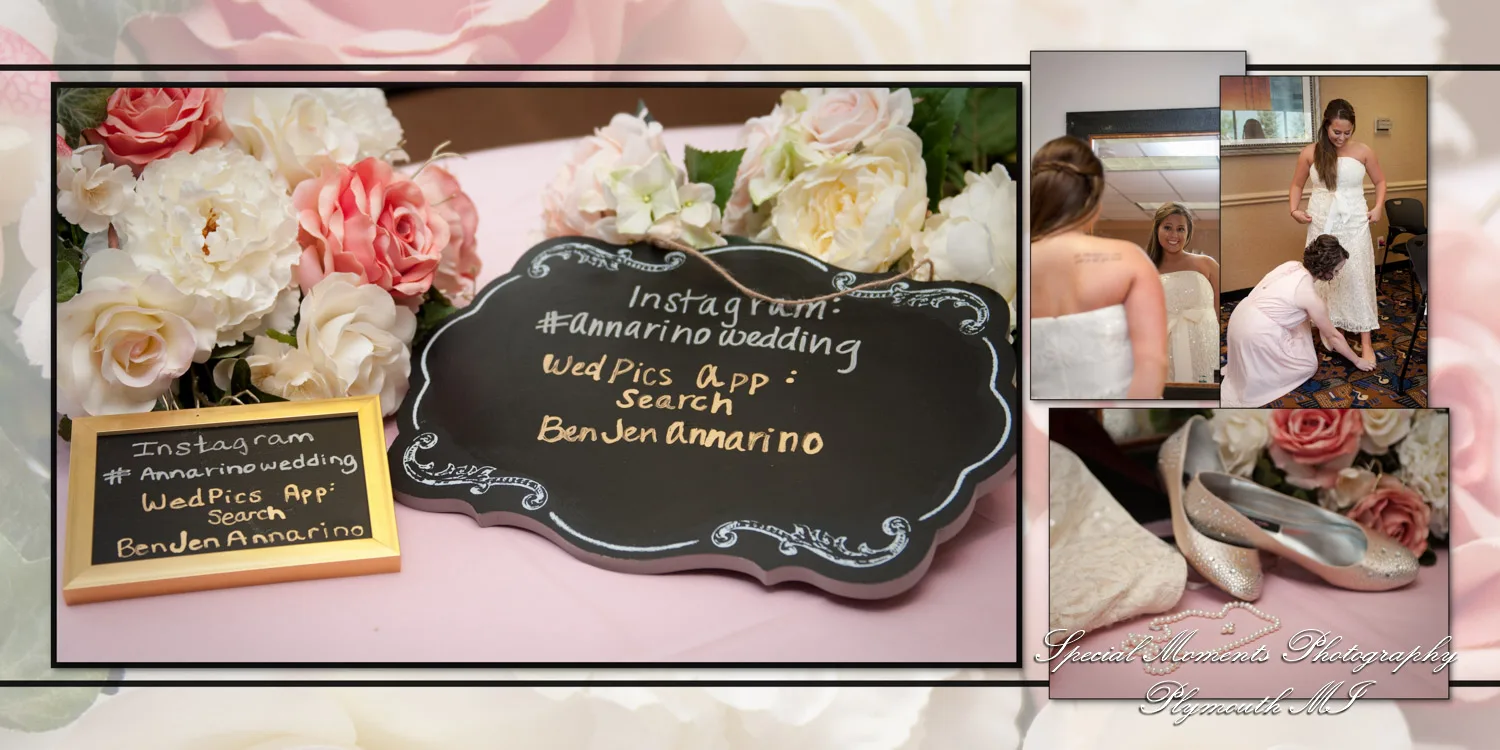 Canterbury Castle Chapel Lake Orion MI wedding album photograph