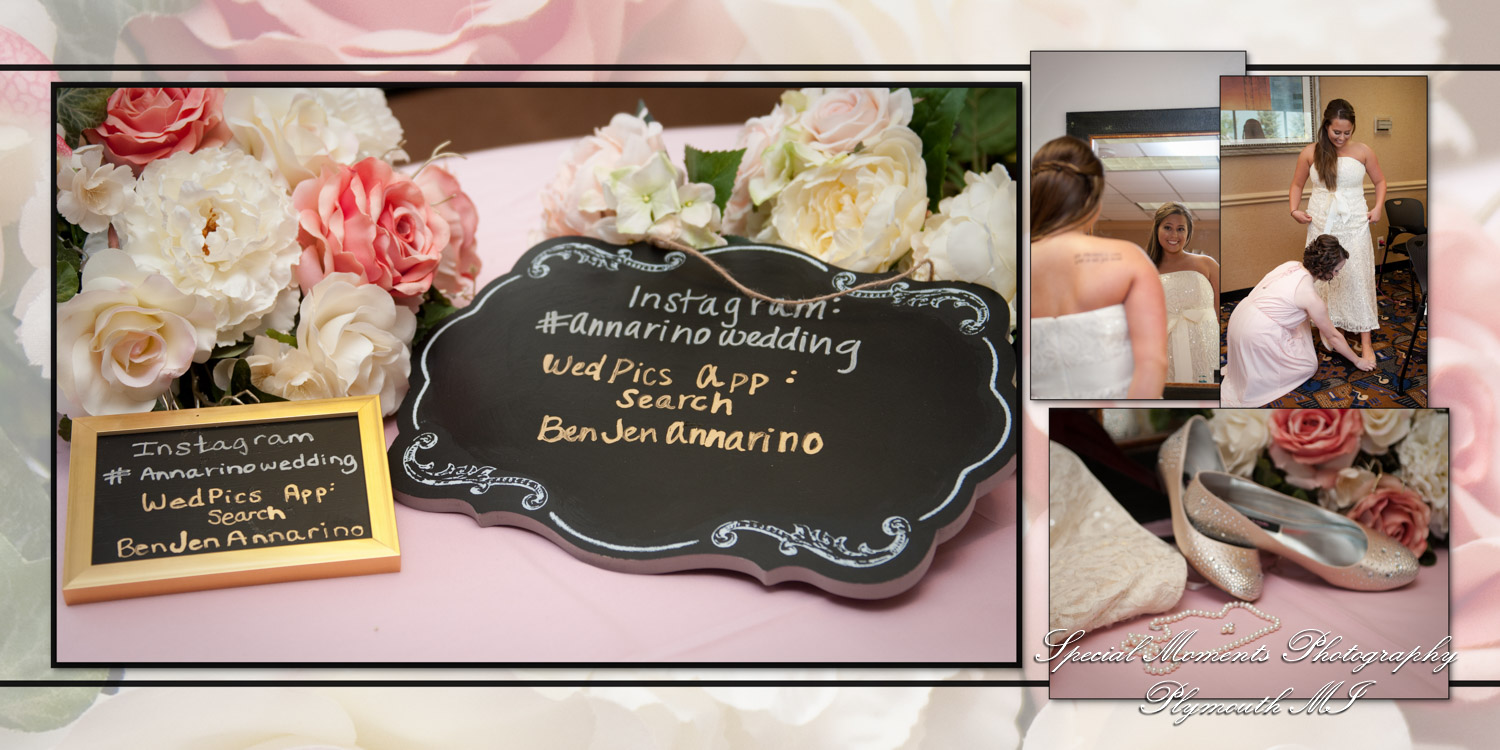 Coffee Table Design - Benjamin & Jennifer at Canterbury Castle Chapel Lake Orion MI wedding album photograph