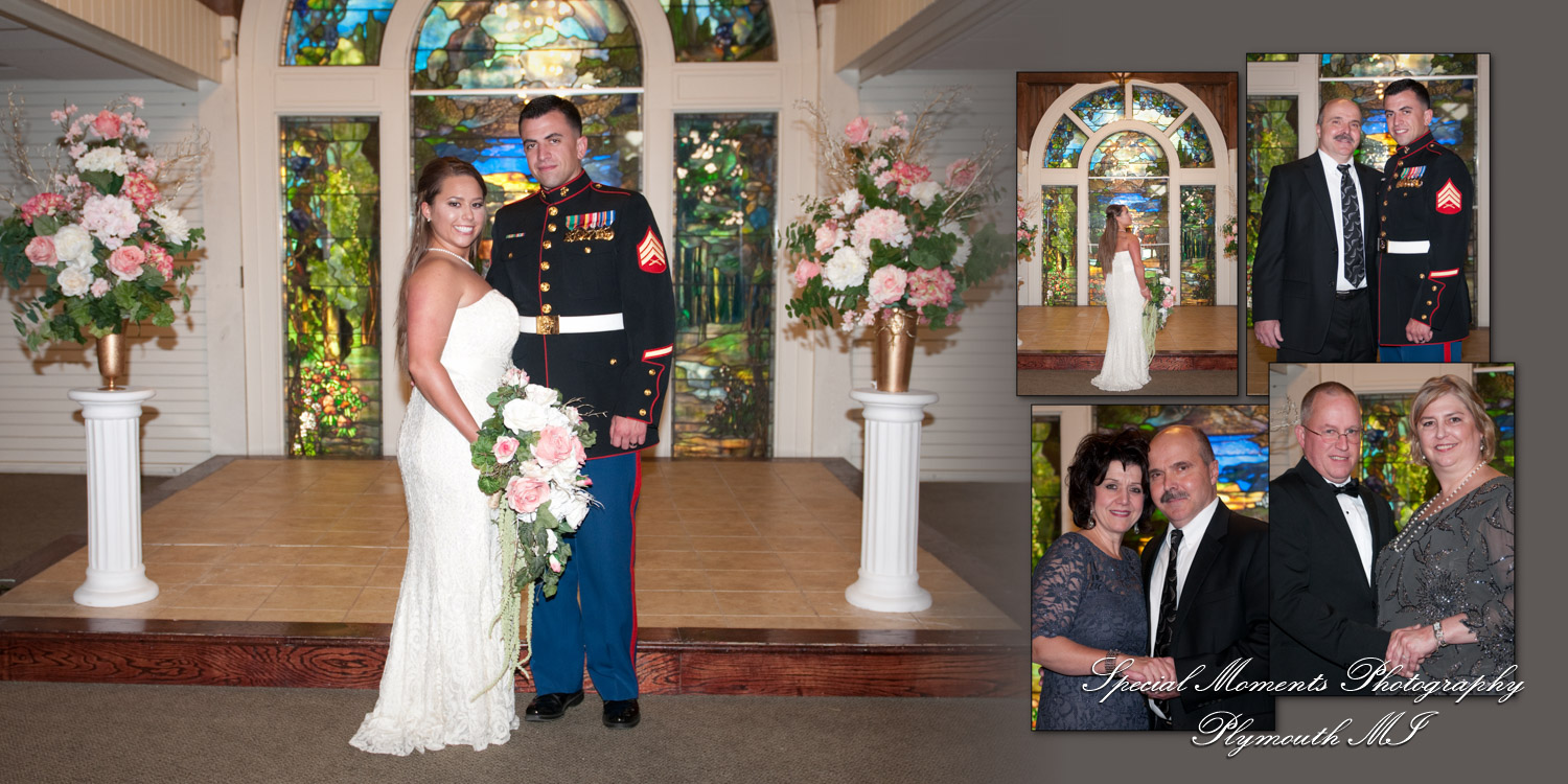 Coffee Table Design - Benjamin & Jennifer at Canterbury Castle Chapel Lake Orion MI wedding album photograph