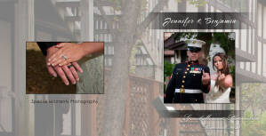 Coffee Table Design - Benjamin & Jennifer at Canterbury Castle Chapel Lake Orion MI wedding album photograph