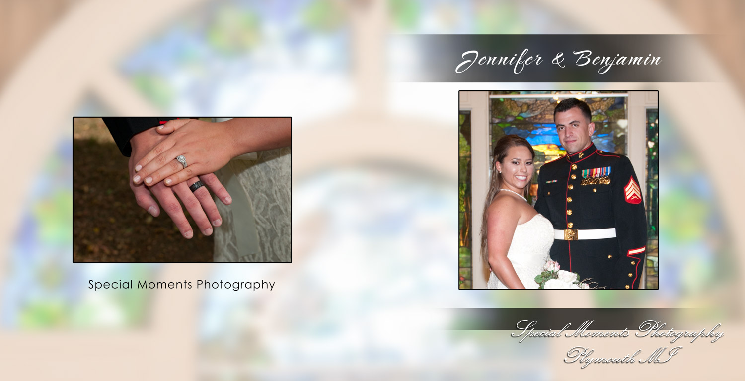 Coffee Table Design - Benjamin & Jennifer at Canterbury Castle Chapel Lake Orion MI wedding album photograph