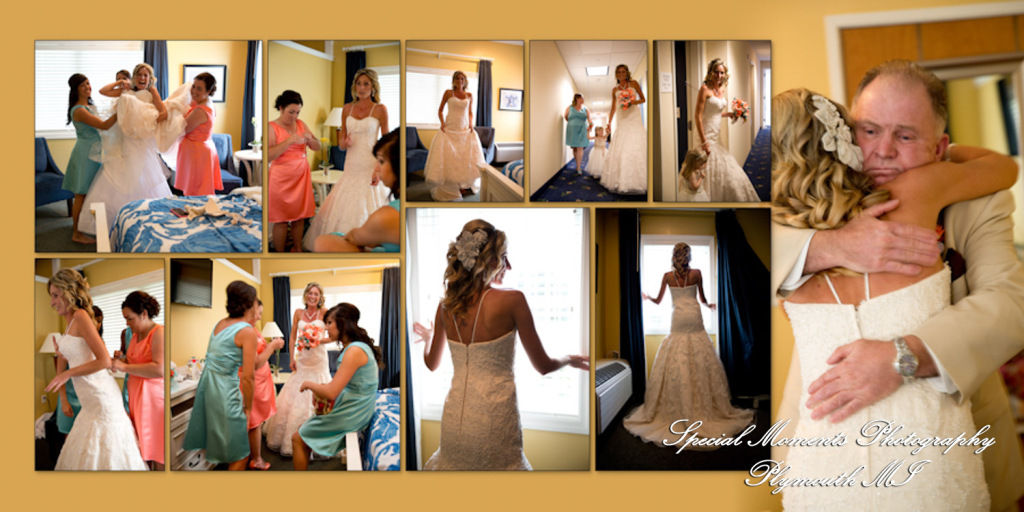 Coffee Table Design - Scott & Melissa at Bay Pointe Inn Shelbyville MI wedding album photography