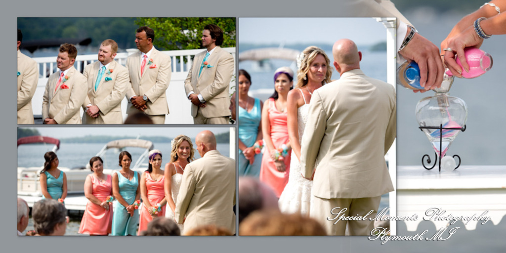 Coffee Table Design - Scott & Melissa at Bay Pointe Inn Shelbyville MI wedding album photography