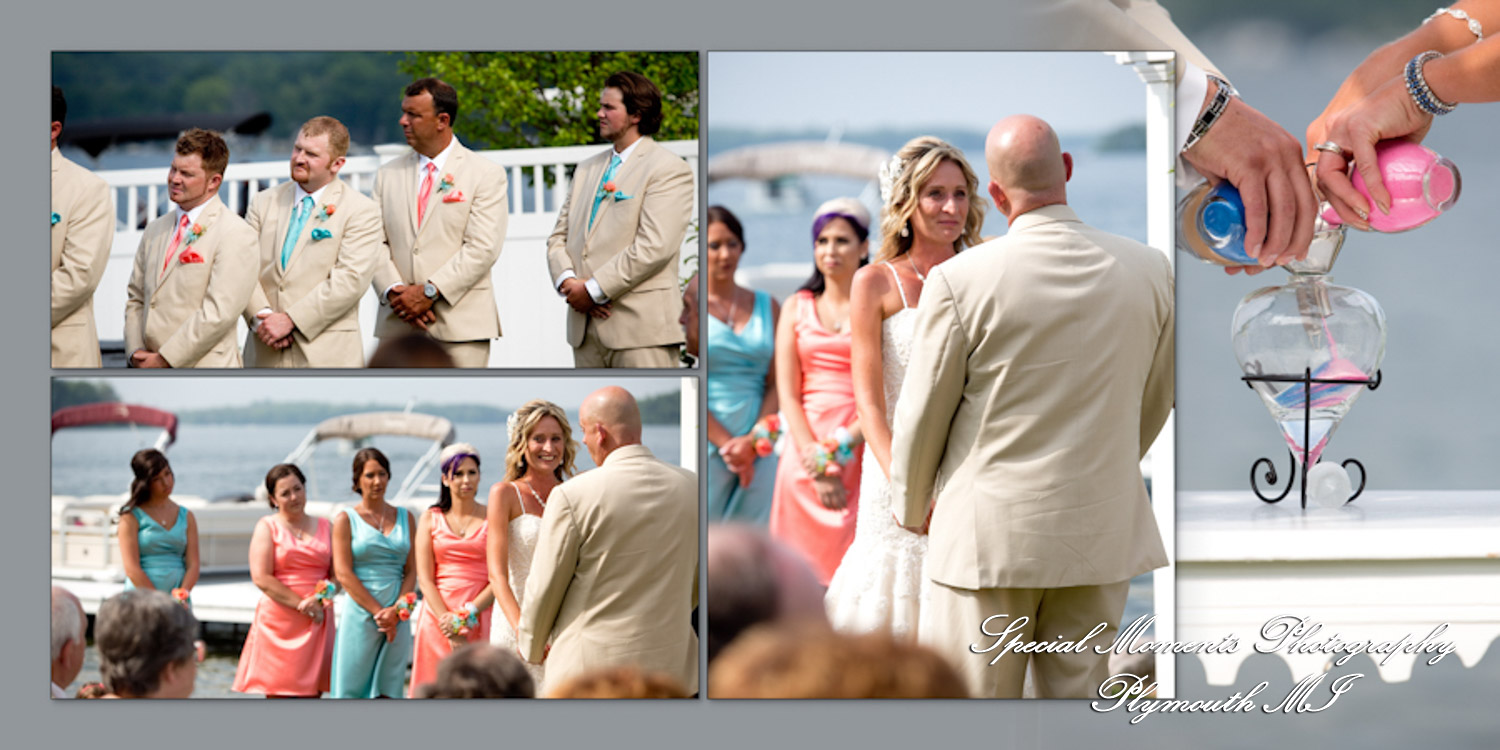 Coffee Table Design - Scott & Melissa at Bay Pointe Inn Shelbyville MI wedding album photography