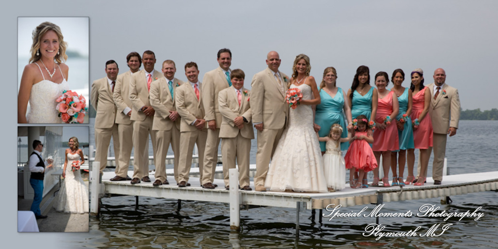 Coffee Table Design - Scott & Melissa at Bay Pointe Inn Shelbyville MI wedding album photography