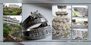 Coffee Table Design - Scott & Melissa at Bay Pointe Inn Shelbyville MI wedding album photography