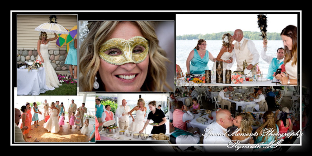 Coffee Table Design - Scott & Melissa at Bay Pointe Inn Shelbyville MI wedding album photography