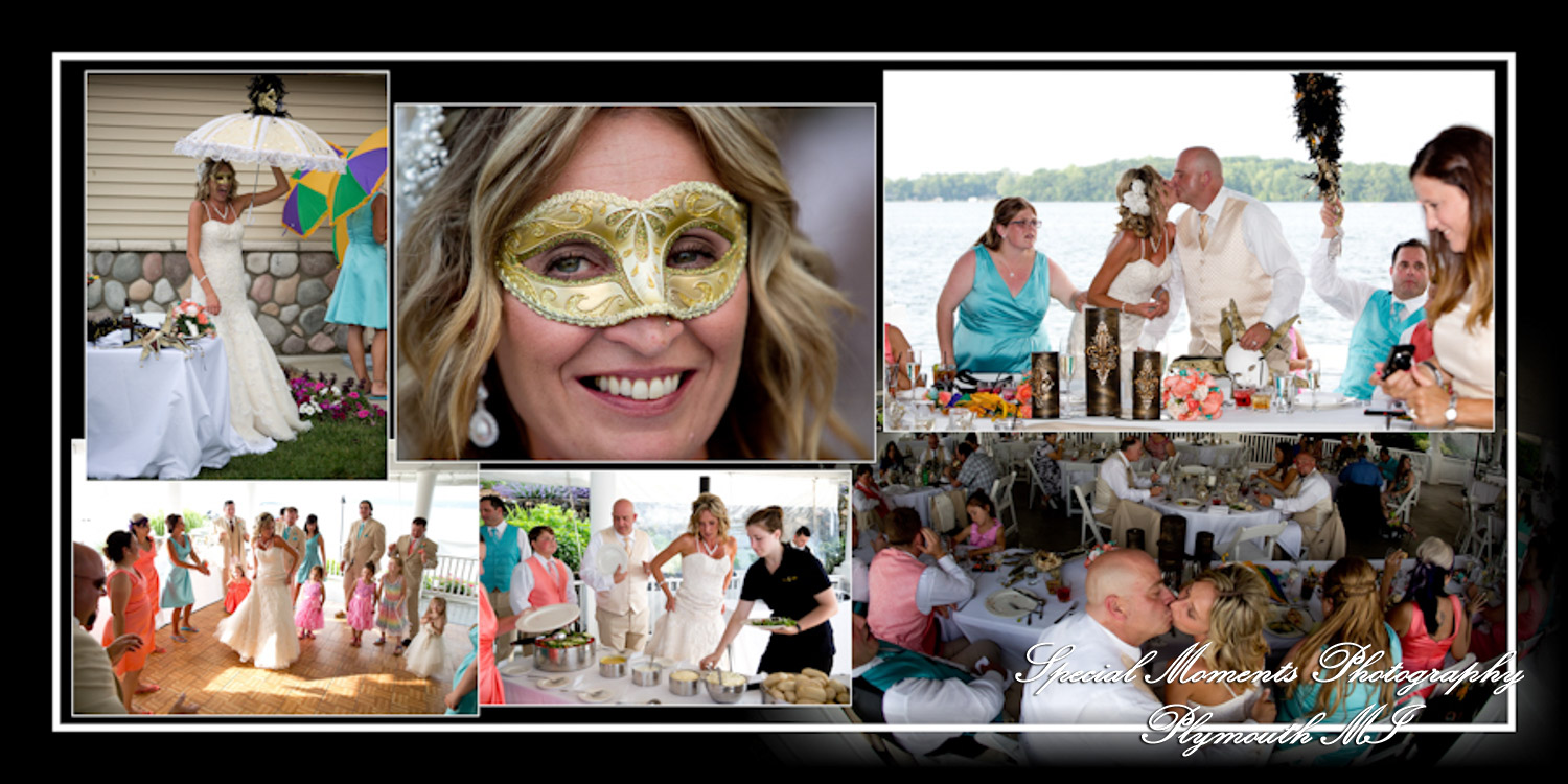 Coffee Table Design - Scott & Melissa at Bay Pointe Inn Shelbyville MI wedding album photography