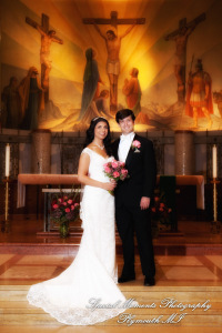 David & Cathy at St. Clare of Montefalco Grosse Pointe Park MI wedding photography