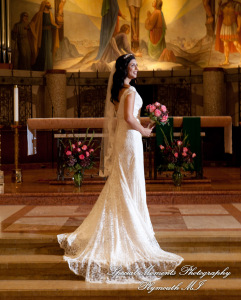 David & Cathy at St. Clare of Montefalco Grosse Pointe Park MI wedding photography