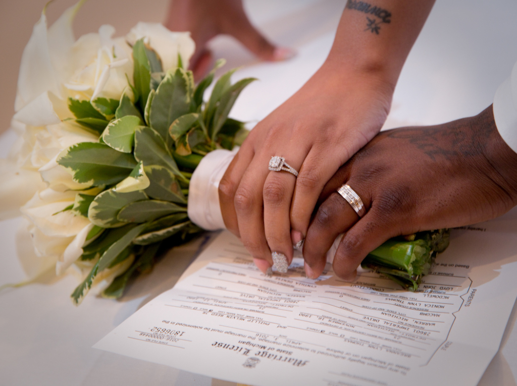 Breanna & Phillip Shelby Banquet Center Shelby Twp. MI wedding photograph