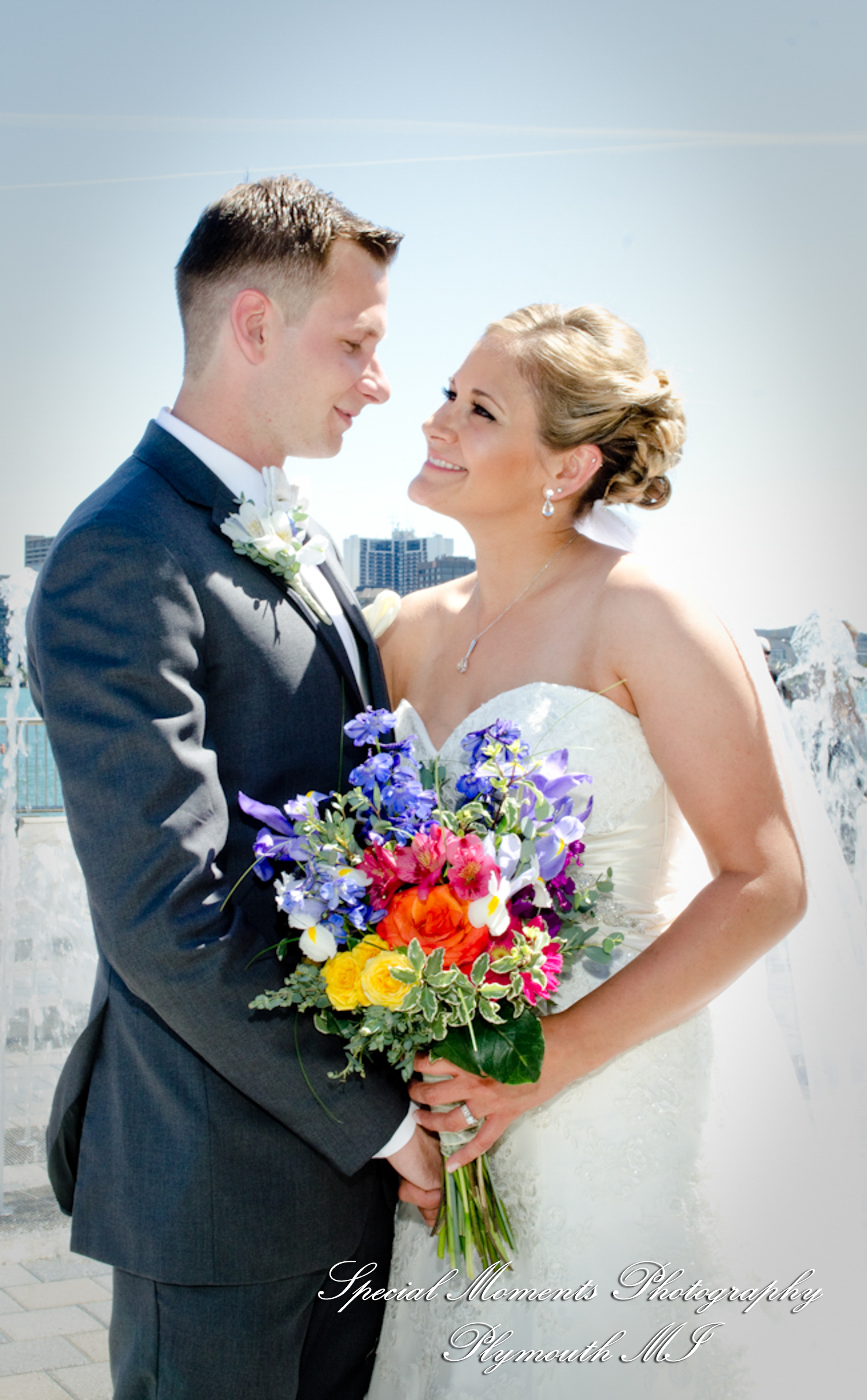 Kimberly & Joseph at Roostertail Detroit MI wedding photography