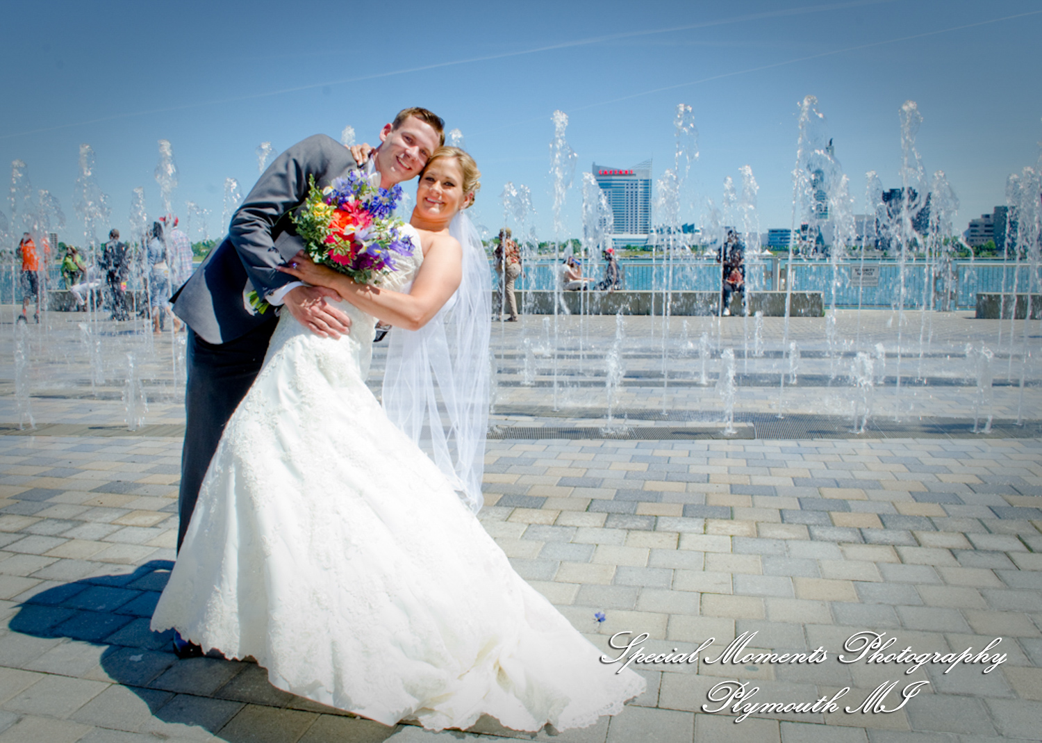 Kimberly & Joseph at Roostertail Detroit MI wedding photography