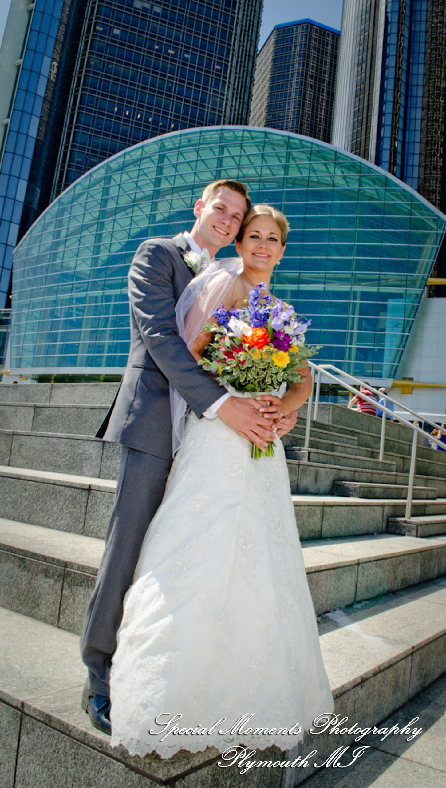Kimberly & Joseph at Roostertail Detroit MI wedding photography