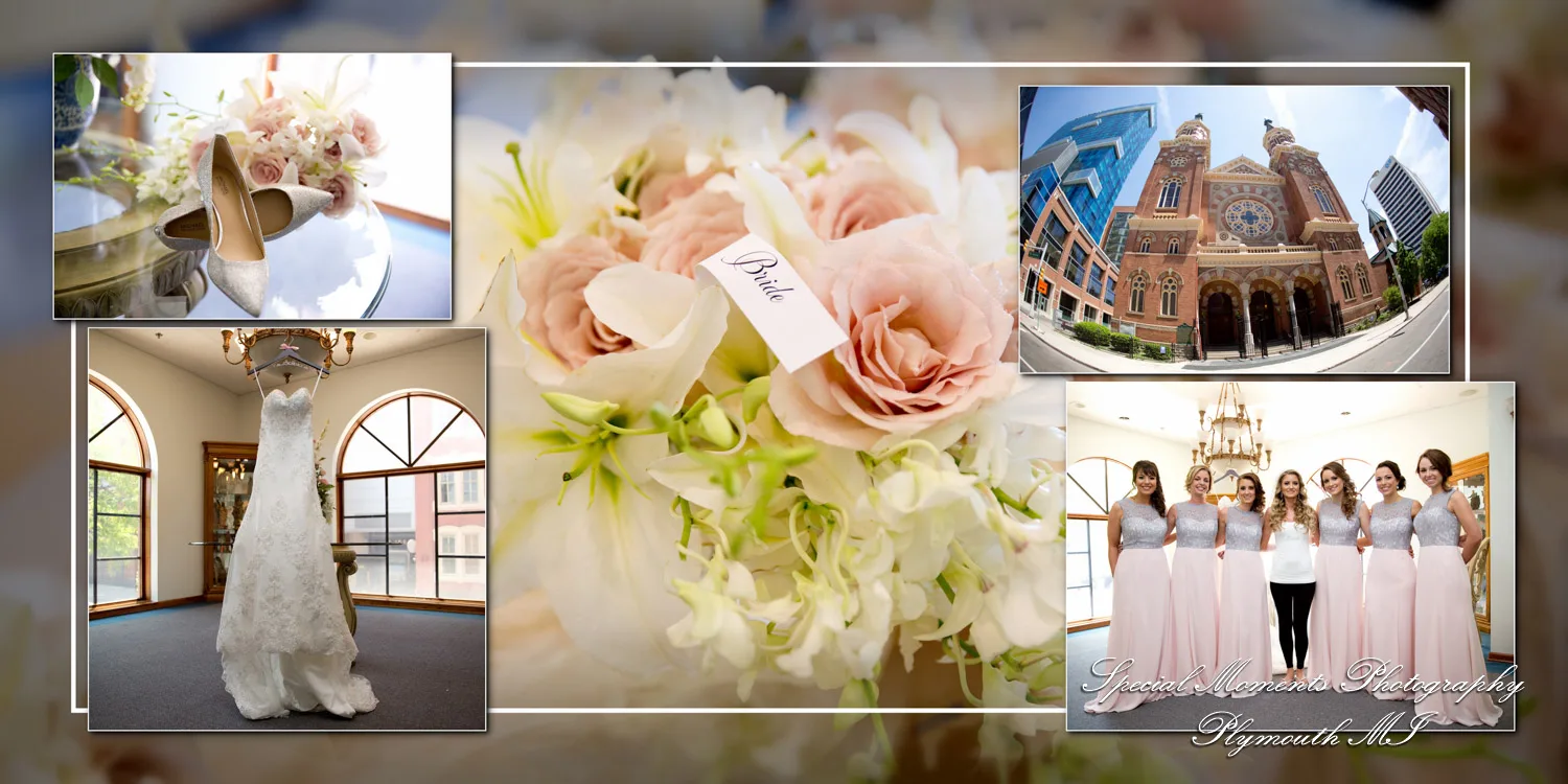 Old St. Mary Catholic Detroit MI wedding album photography