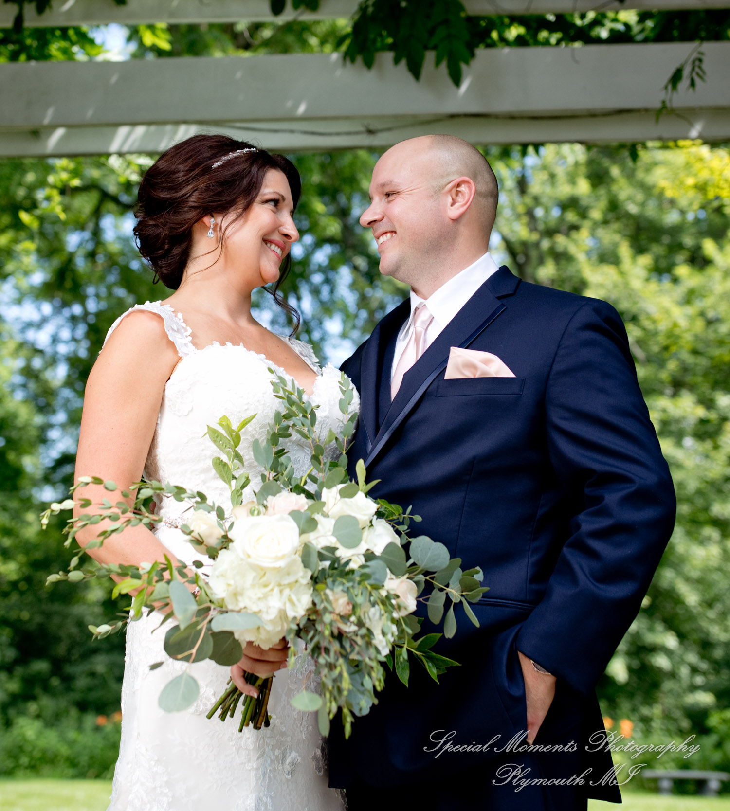 Krystal & Brian at Wellers East Garden Saline MI wedding photograph