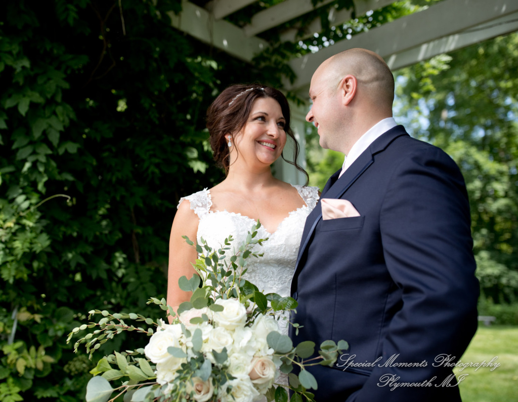 Krystal & Brian at Wellers East Garden Saline MI wedding photograph