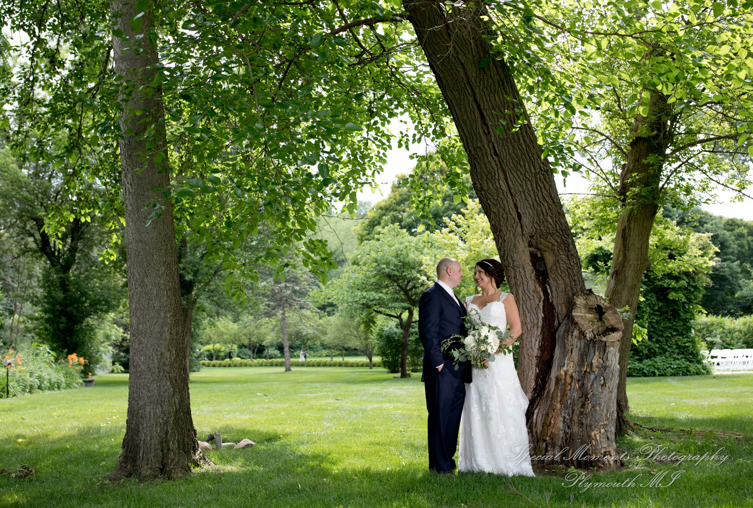 Krystal & Brian at Wellers East Garden Saline MI wedding photograph