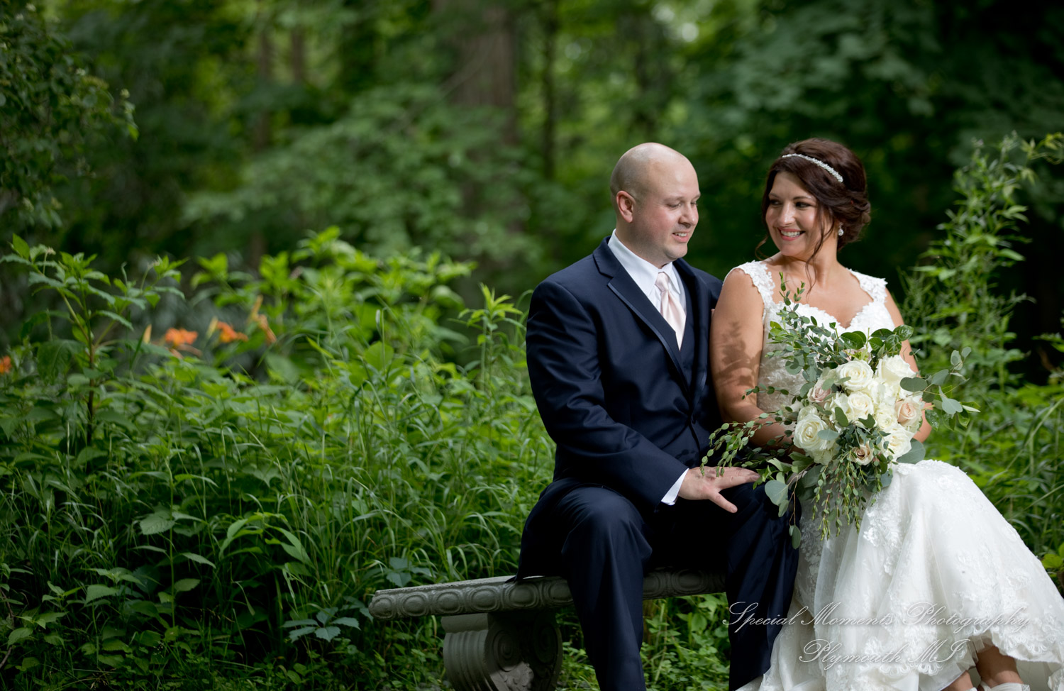 Krystal & Brian at Wellers East Garden Saline MI wedding photograph