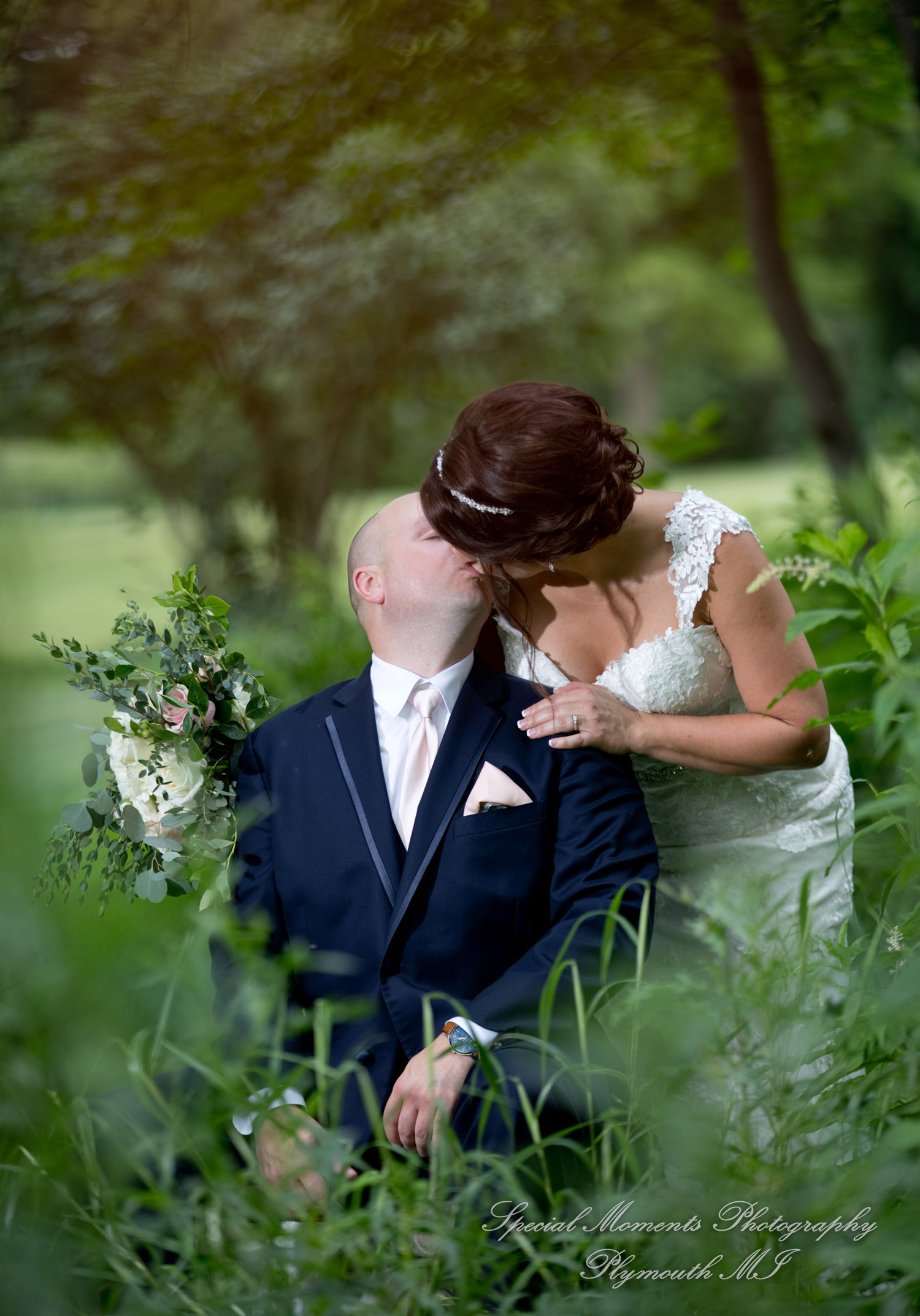 Krystal & Brian at Wellers East Garden Saline MI wedding photograph