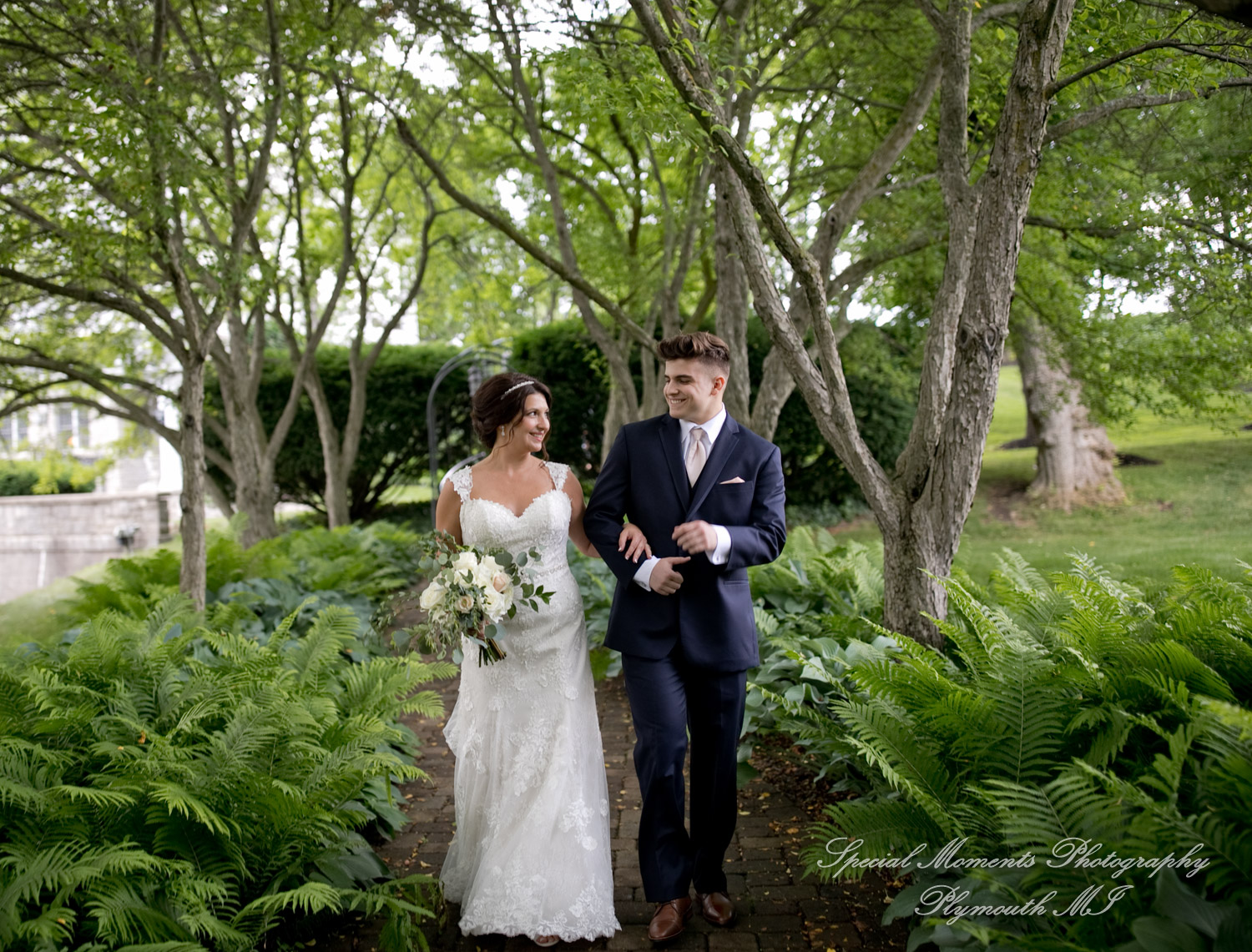 Krystal & Brian at Wellers East Garden Saline MI wedding photograph